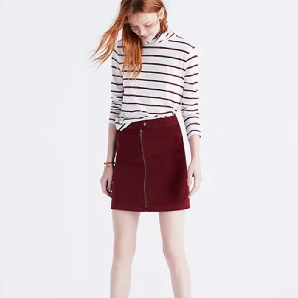 Madewell Burgundy Wool Skirt